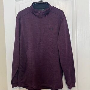 Under Armour Half Zip Long Sleeve Fleece Coldgear Jacket Purple XL